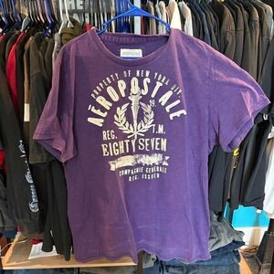 Mens vintage Aeropostale Y2K purple t shirt size XXL